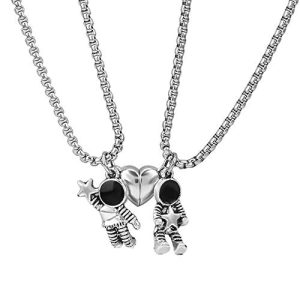 Collares de plata gemelos de astronauta conectables